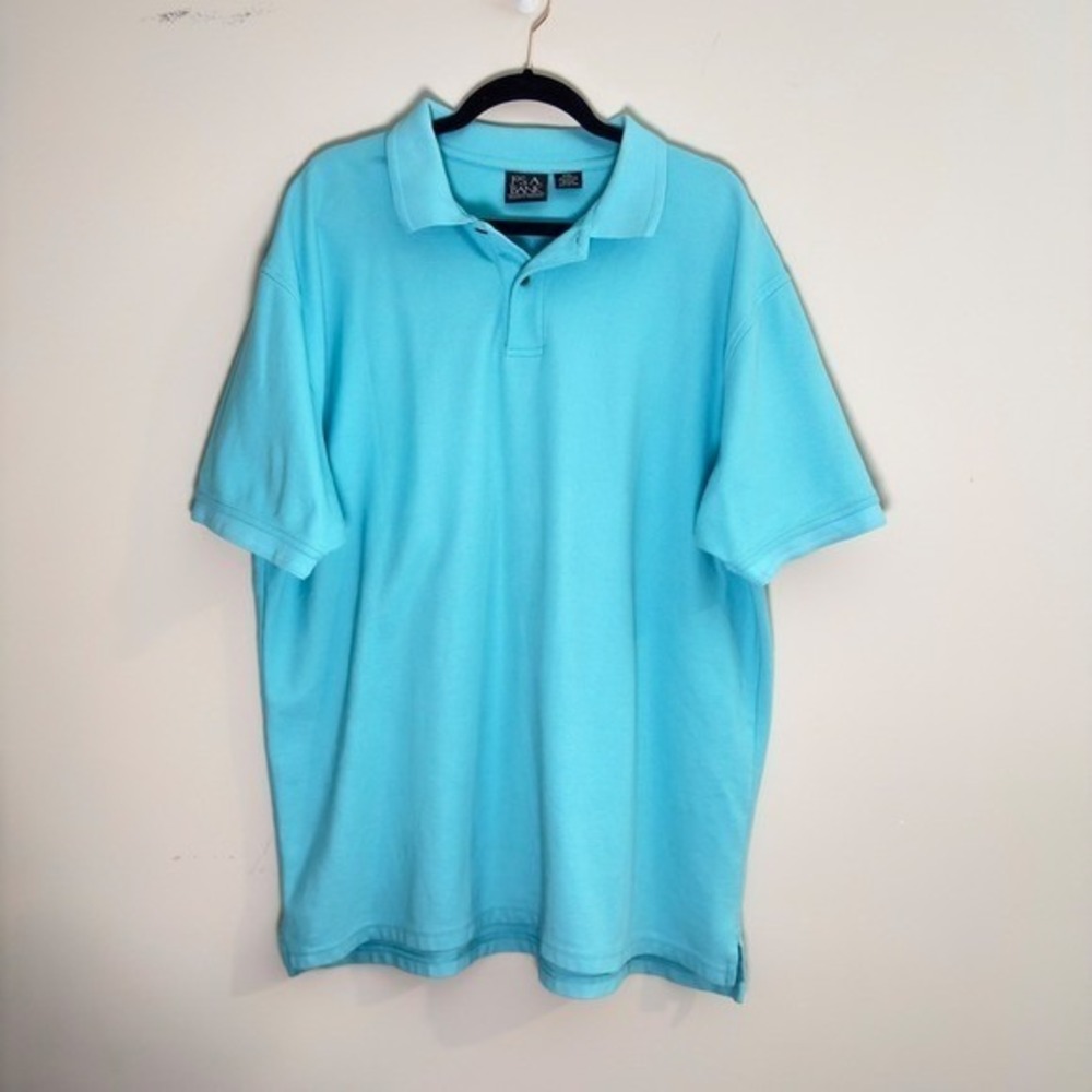 Jos. A. Bank Polo Shirt Blue Short Sleeve Pique Cotton Mens XXL